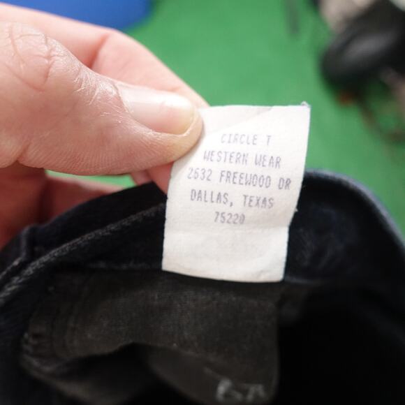 VINTAGE ROUGHRIDER BY CIRCLE T USA MADE WESTERN DENIM JEANS WOMENS 15/16 (30X35 - Picture 11 of 12